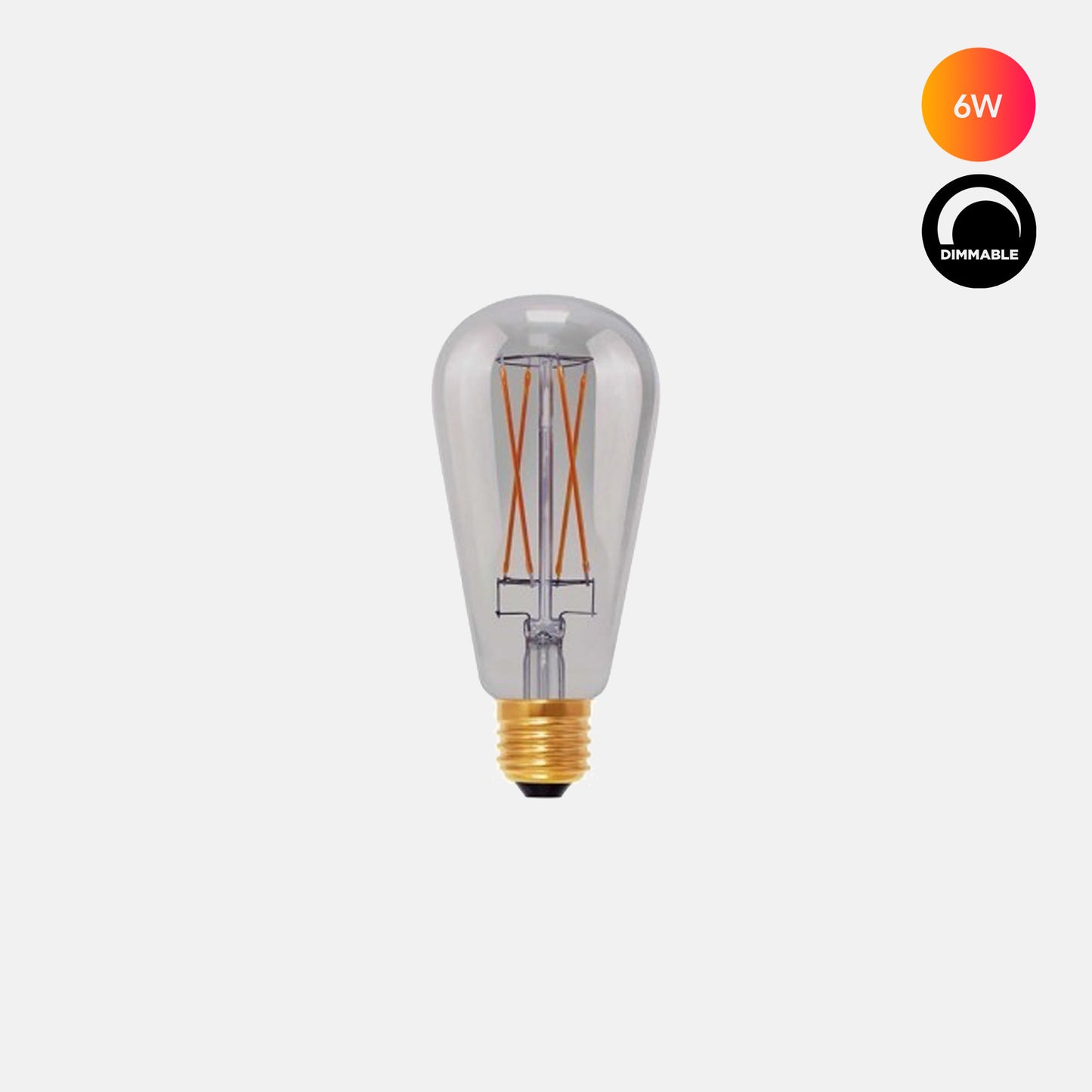 6W - 25W LED Dimmable ST64 Warm White Smokey Grey