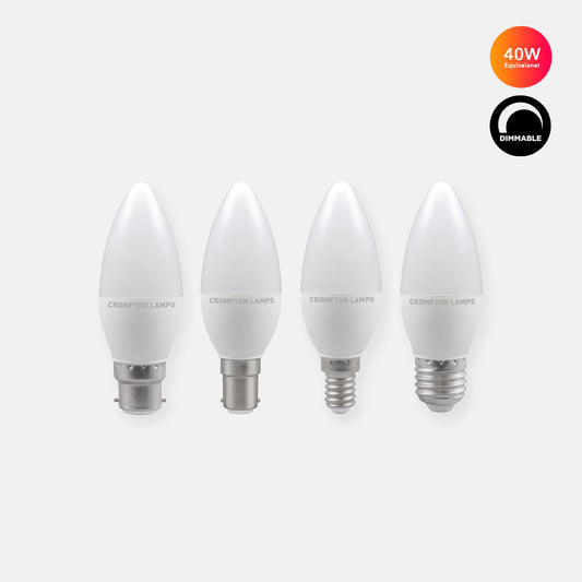 5W LED Dimmable Candle Frosted Warm & Cool White