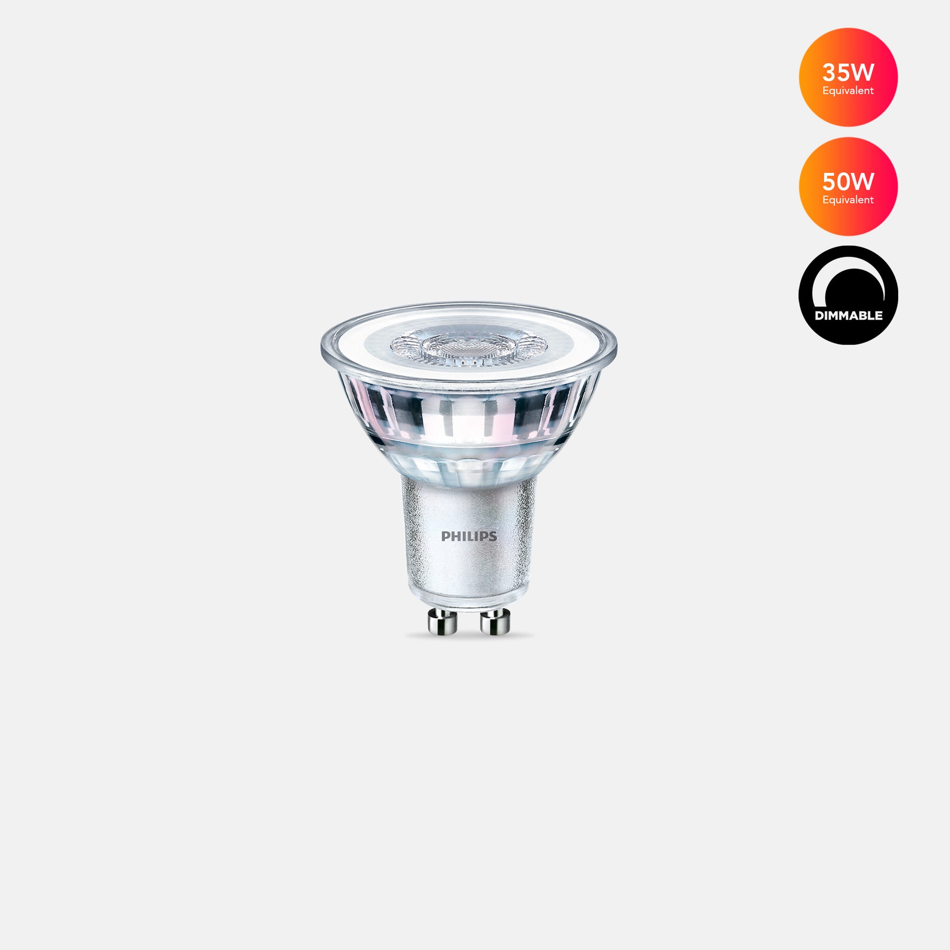 Buy Philips Lamps 2 LED bulbs, GU10 (Ø50mm) 3.5W