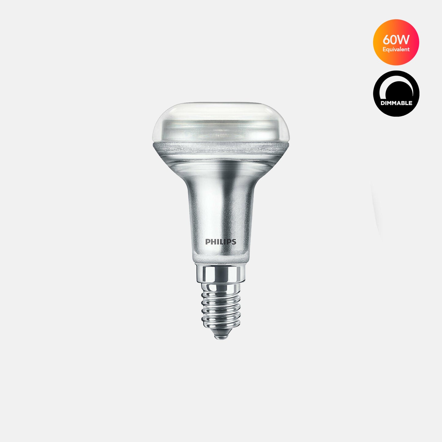 Philips 4.3W - 60W LED R50 SES E14 Warm White Dimmable